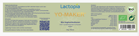 Joghurtkulturen YO-Maker, Bio 50g Pulver vegan