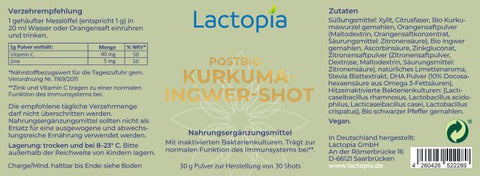 Kurkuma-Ingwer-Shot, 30 g Pulver